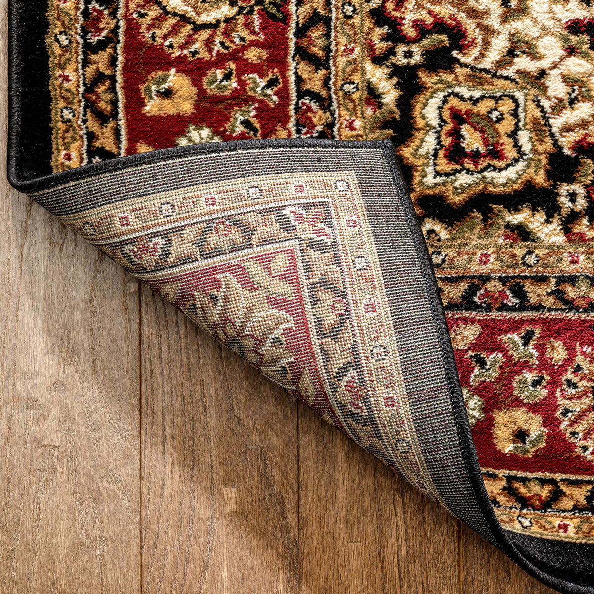 Red Green Ivory Light Blue Black Persian Floral Oriental Area Rug U498354