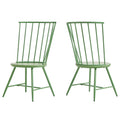 Set of 2 Green High Back Dining Chairs H359