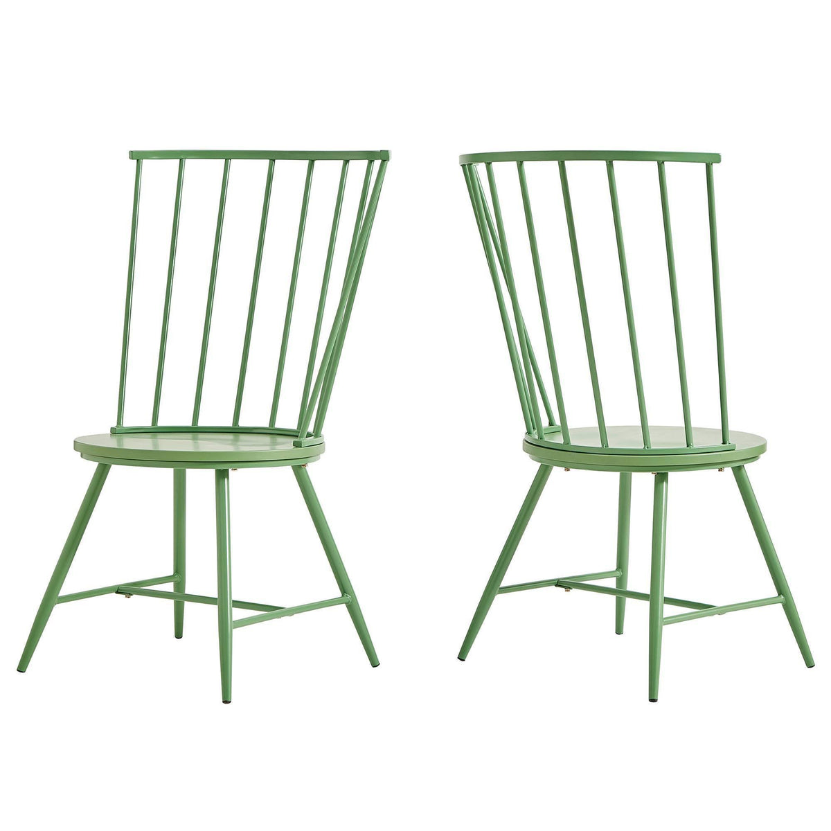 Set of 2 Green High Back Dining Chairs H359