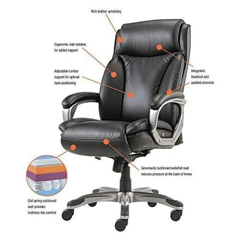 Black Leather Executive Highback Chair O7266