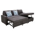 Dark Brown 2 in 1 Sofa Sleeper with Storage Chaise E722862