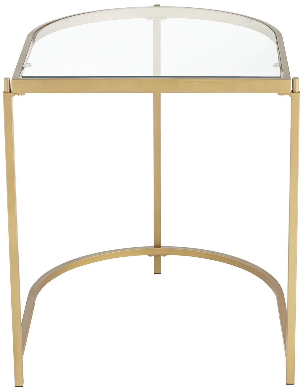 Modern Metal Nesting Tables Set of 2 Gold Clear Tempered Glass T8380