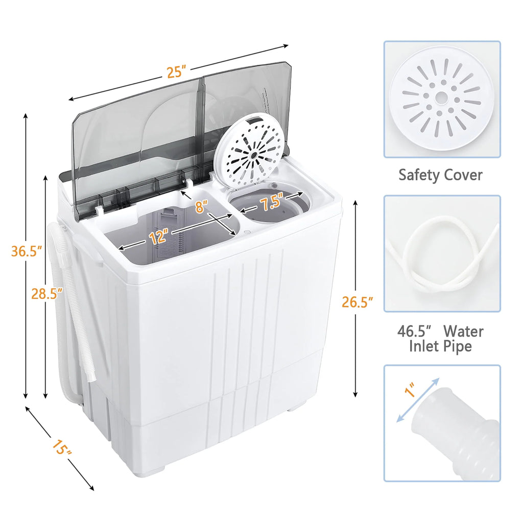 Portable Compact Mini Twin Tub Washing Machine P55588
