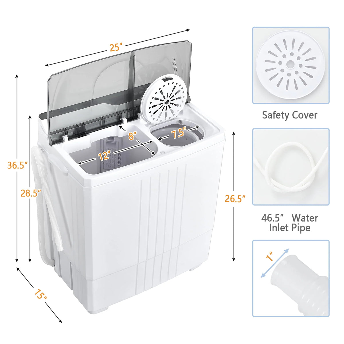 Portable Compact Mini Twin Tub Washing Machine P55588