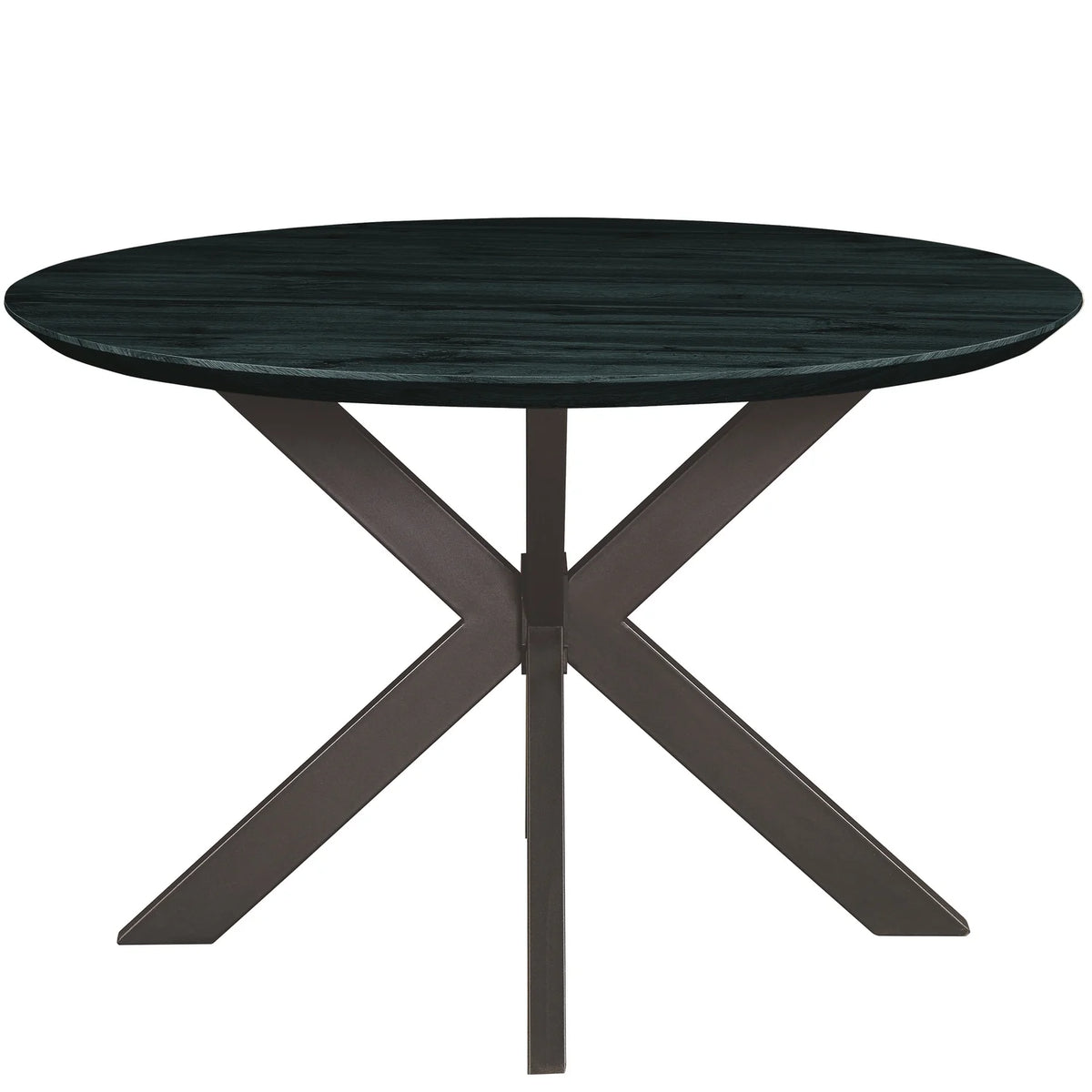 47" Round Wood Dining Table with Metal Base P9729