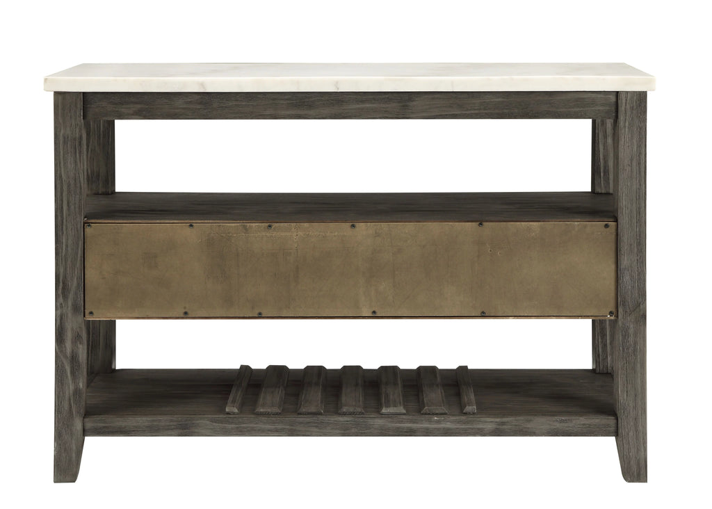 White Marble Gray Oak Server F137797