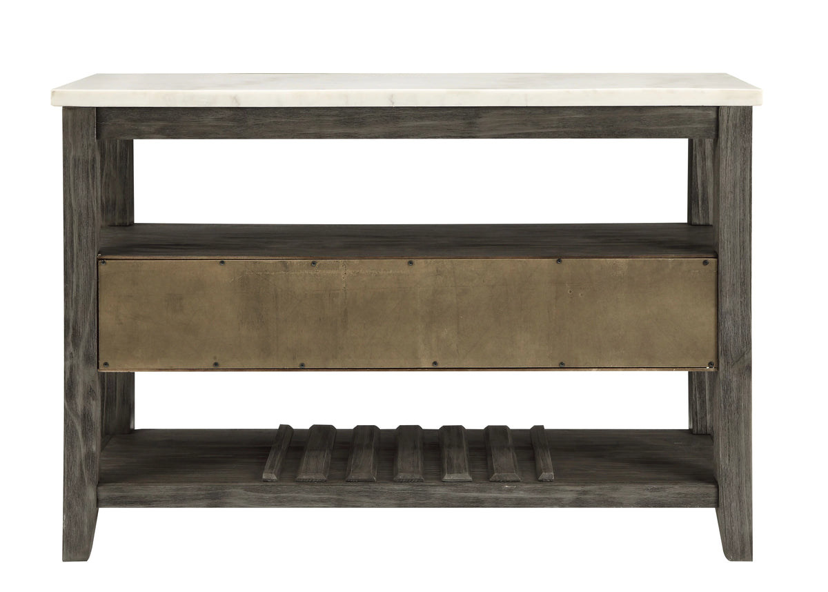 White Marble Gray Oak Server F137797