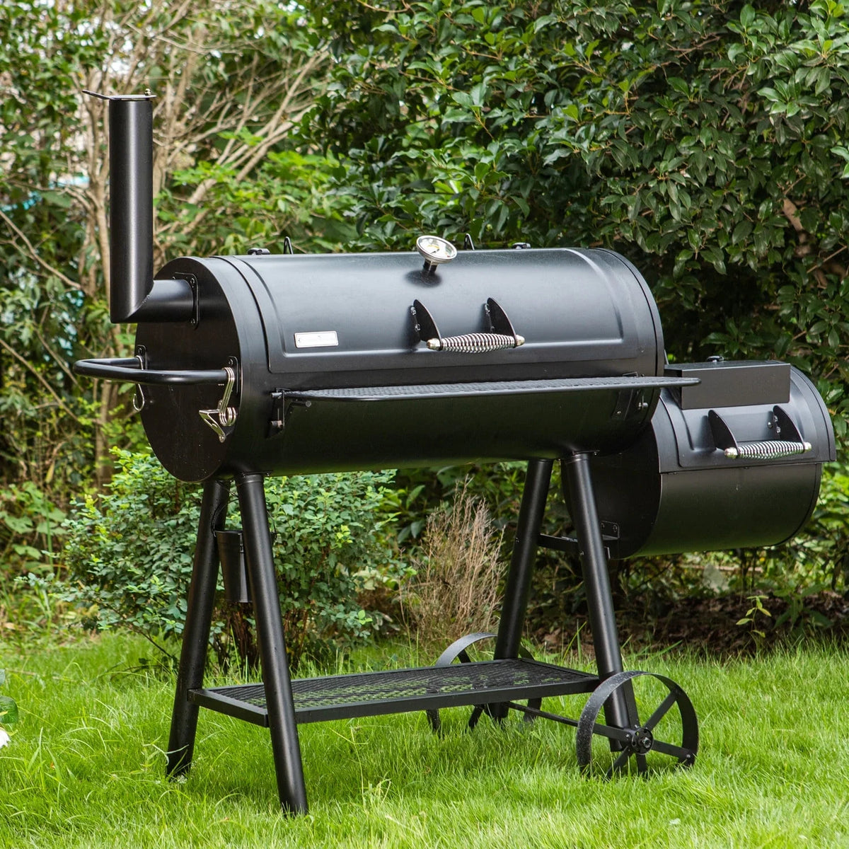 Charcoal Grill with Offset Smoker Black T294059