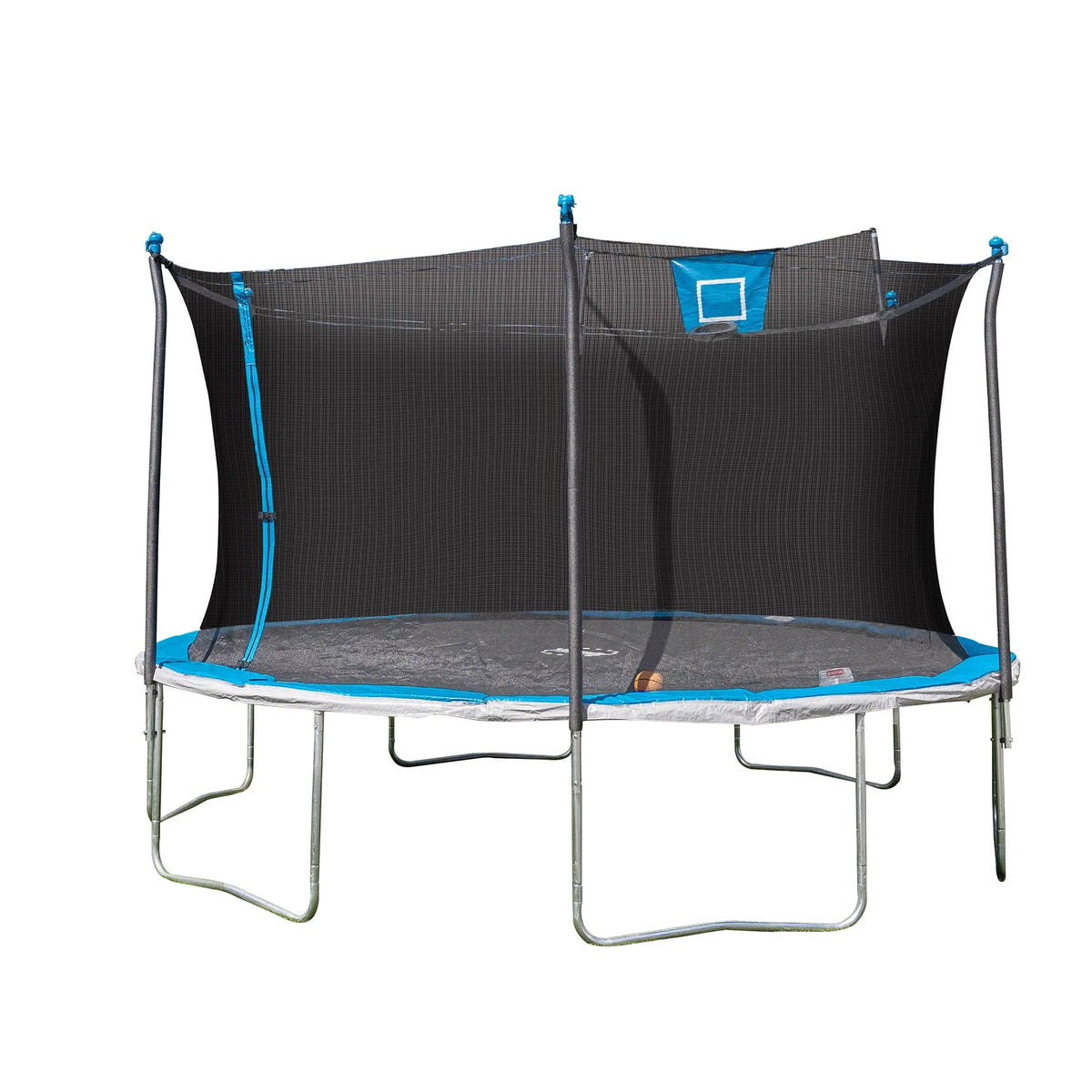14ft Trampoline and Enclosure with Basketball Hoop J113