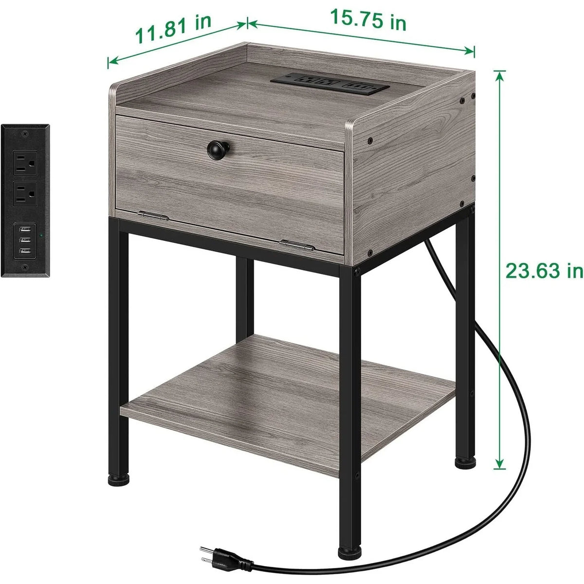 Bedside End Table with Storage Drawer J264