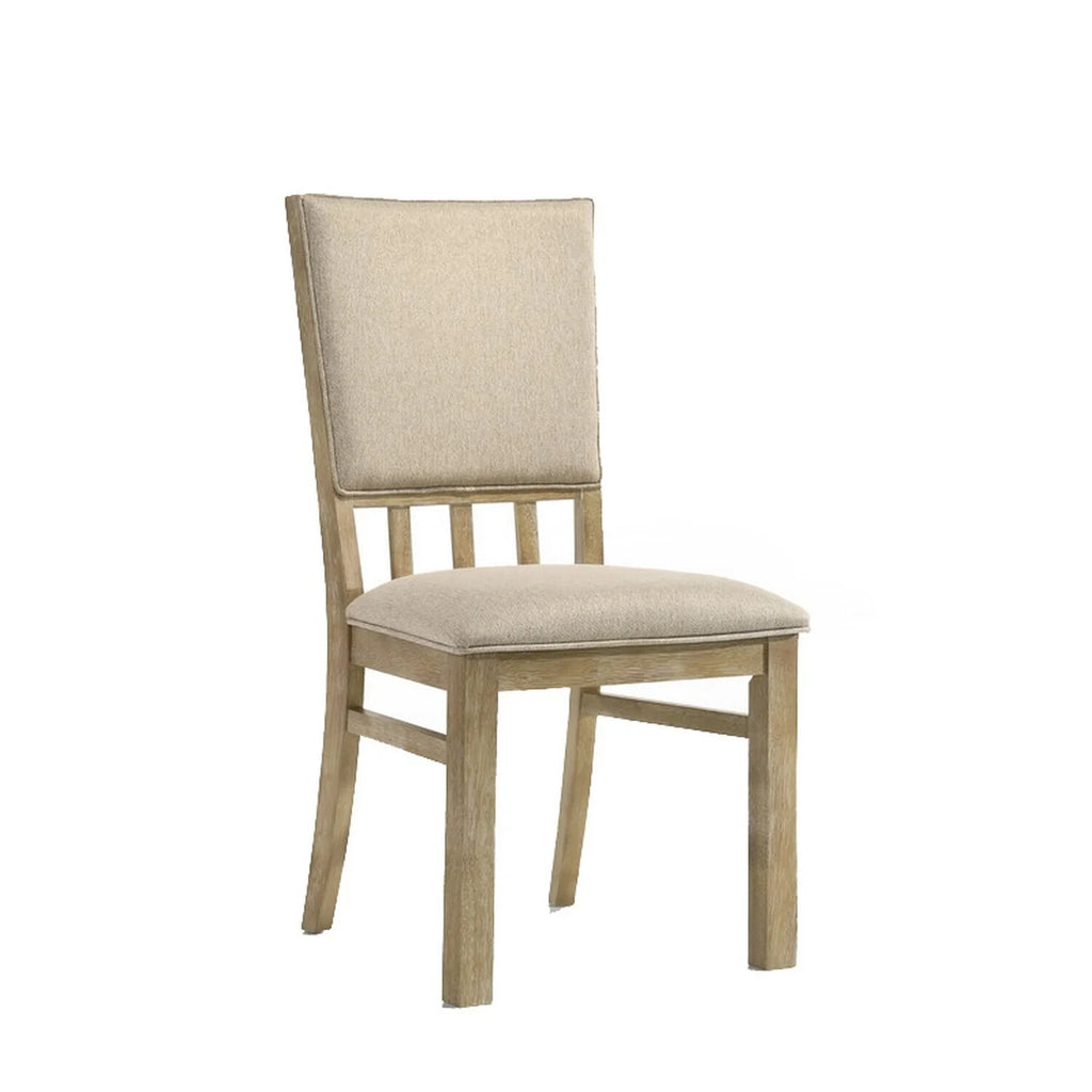 22 Inch Wood Dining Chairs Set Of 2 Beige Cushioning T536