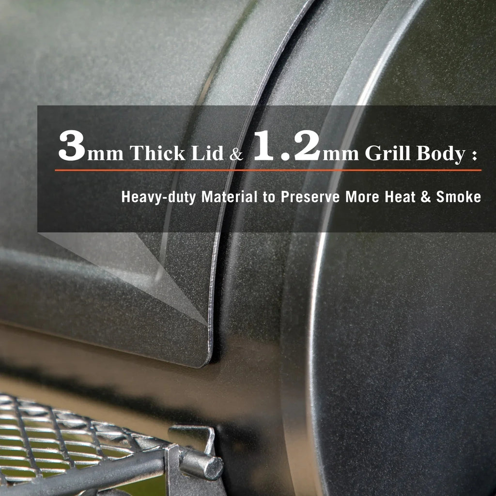 Charcoal Grill with Offset Smoker Black T294059