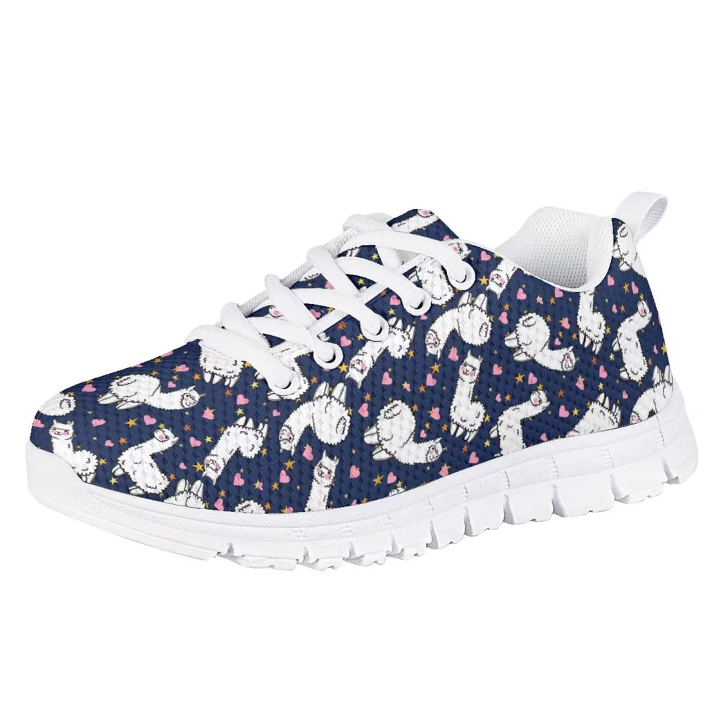 Sneakers for Girls Cartoon Alpaca Print Low Top Lace Up Size 1 F917297