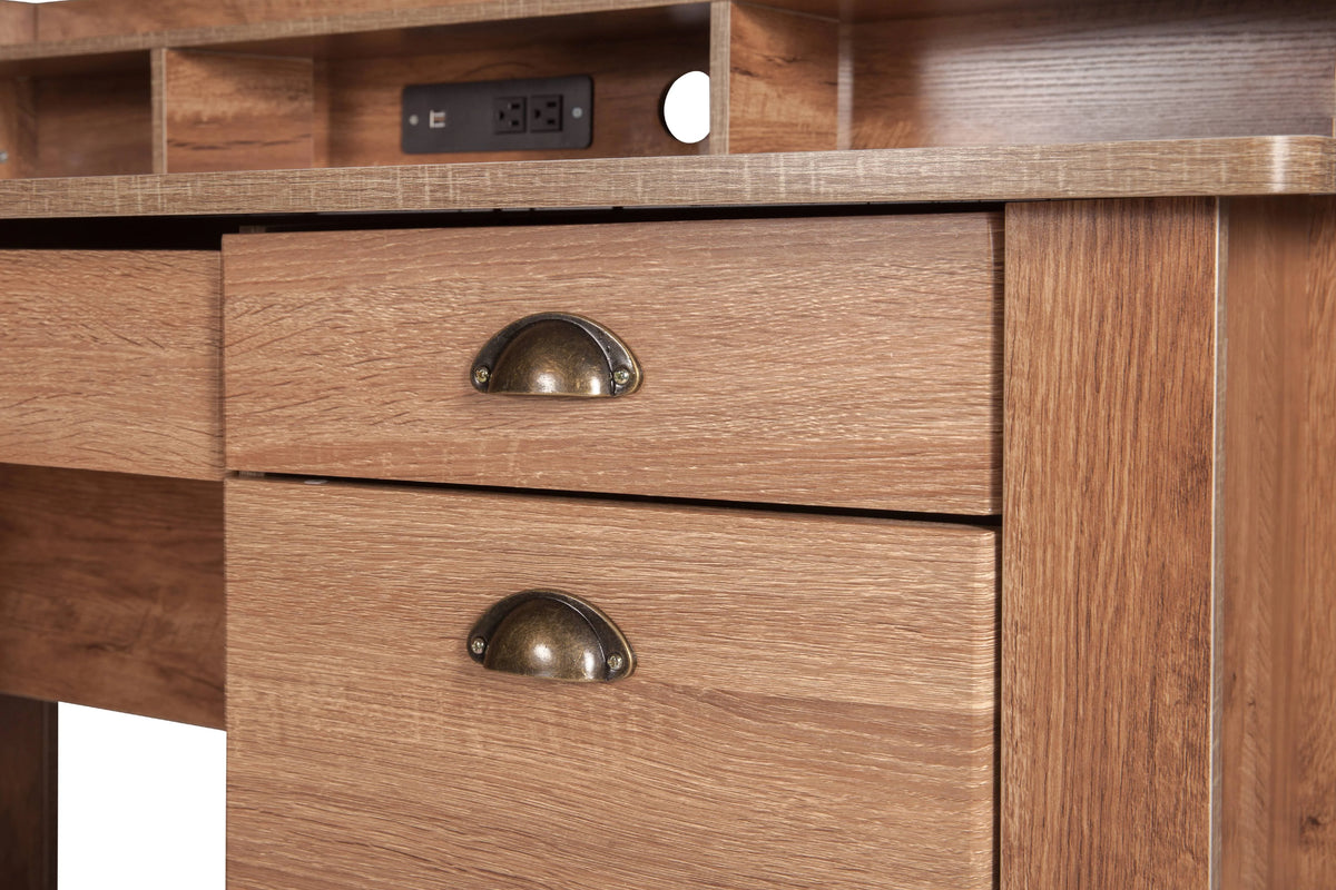Executive Desk with Hutch, USB and Charger Hub I712