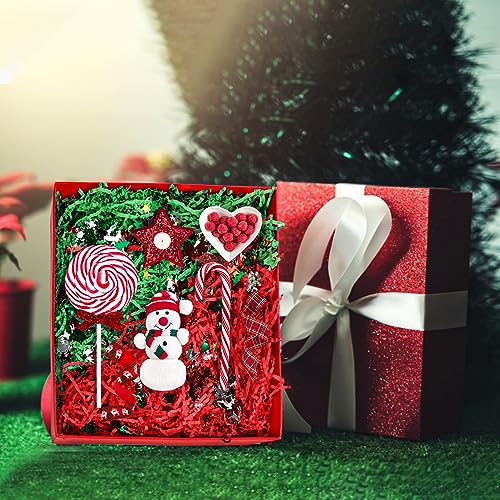 1LB Christmas Crinkle Cut Paper Shred Filler P51421