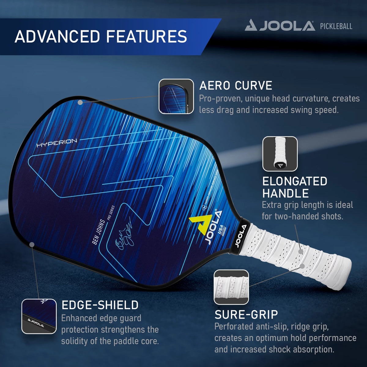 Blue 16mm Pickleball Paddle D6465