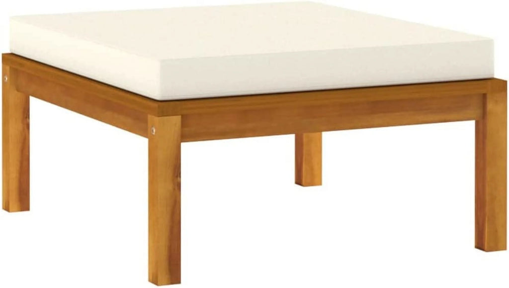 Patio Chairs with Tea Table and Cushions Acacia Wood Outdoor Furniture Set J412477
