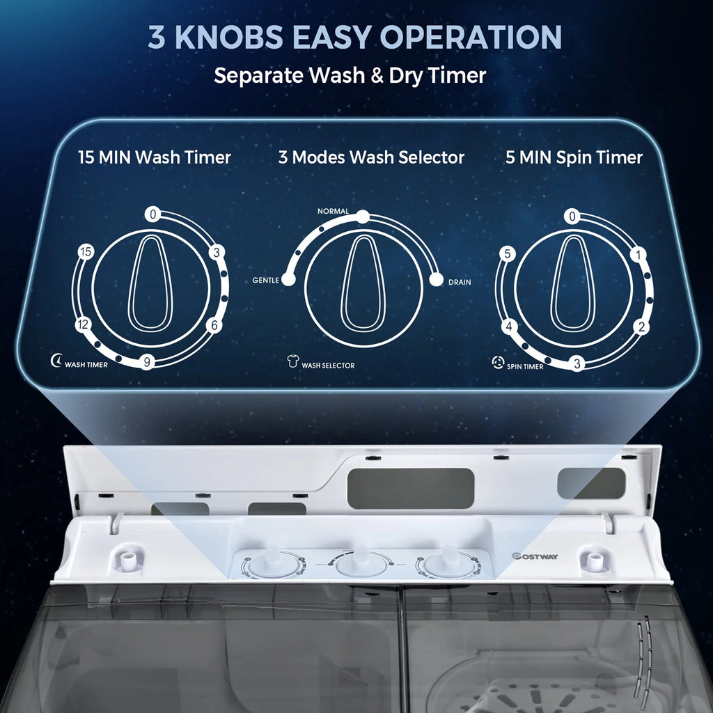 Portable Compact Mini Twin Tub Washing Machine P55588