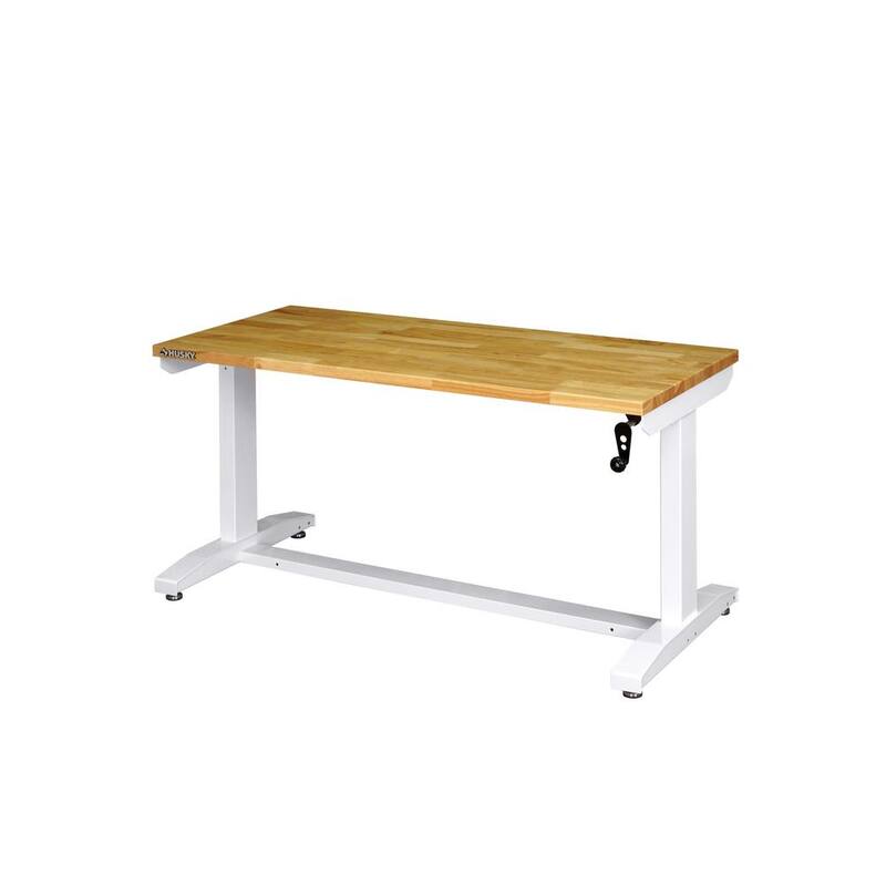 White Adjustable Height Worktable M8071