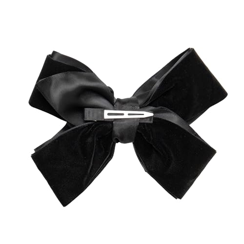Velvet Hair Bows with a Knot Wrap Center on a Clip, 6 Inch, Red F32821