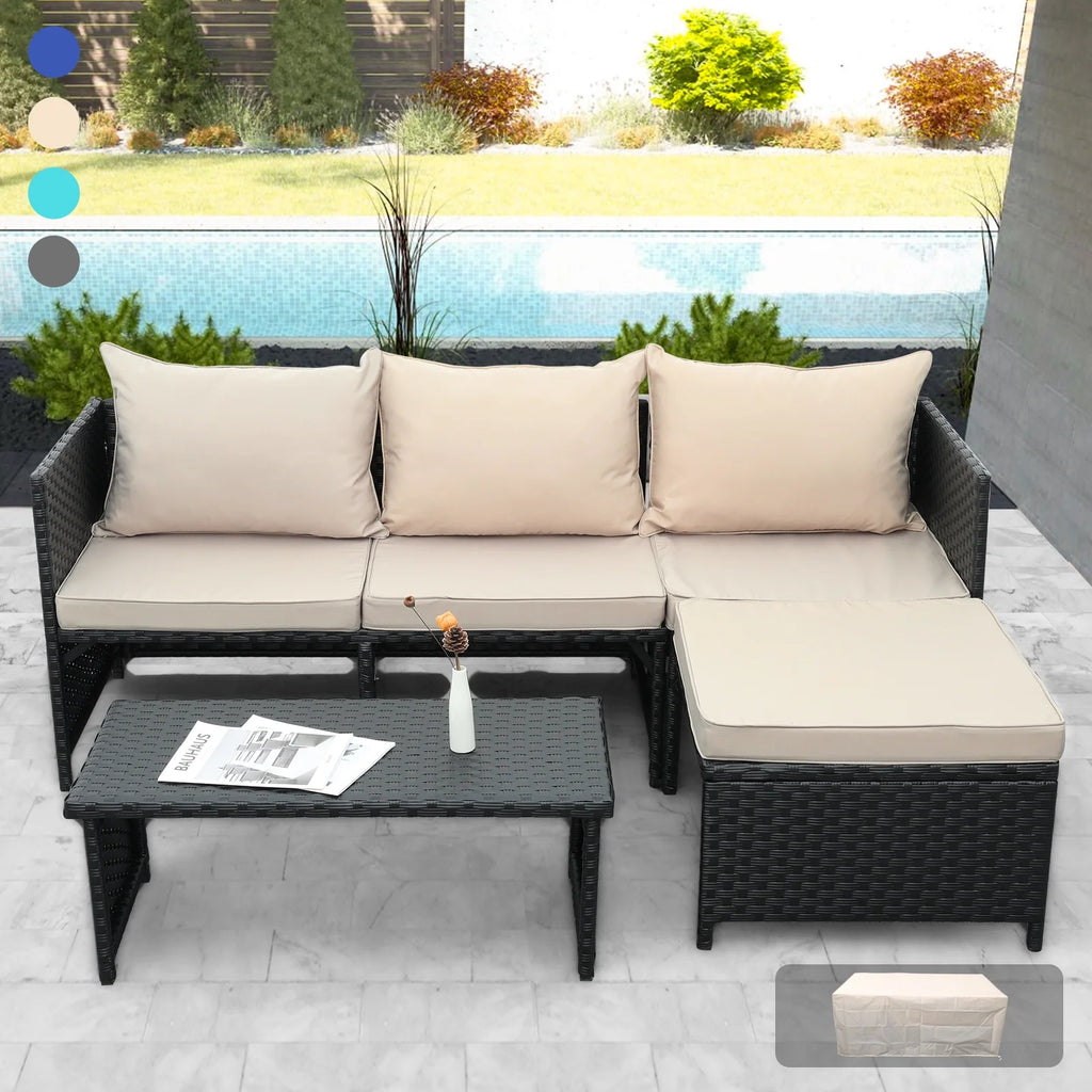 3 Pieces Patio Conversation Set with Coffee Table Q9187