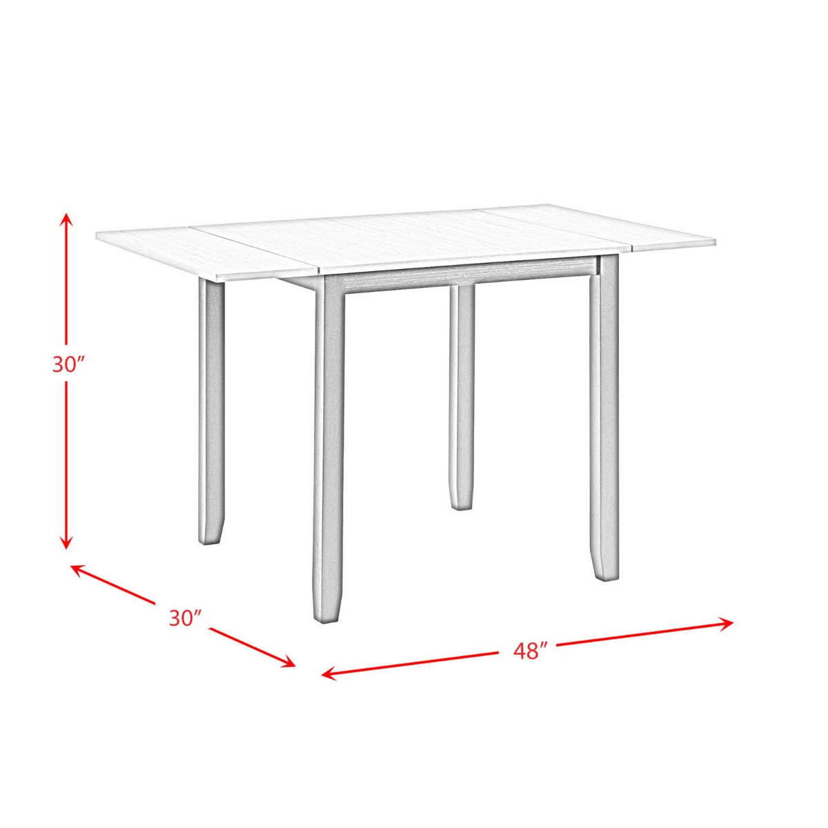 3PC Drop Leaf Dining Set in Black K3691