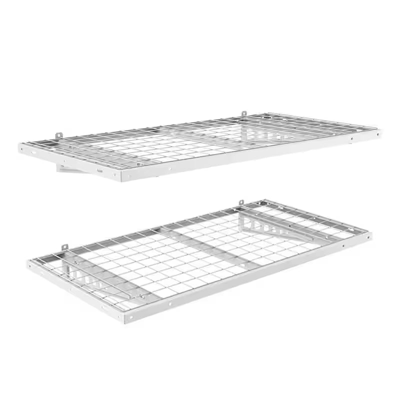 Heavy Duty Wall Shelf with Brackets in White S282