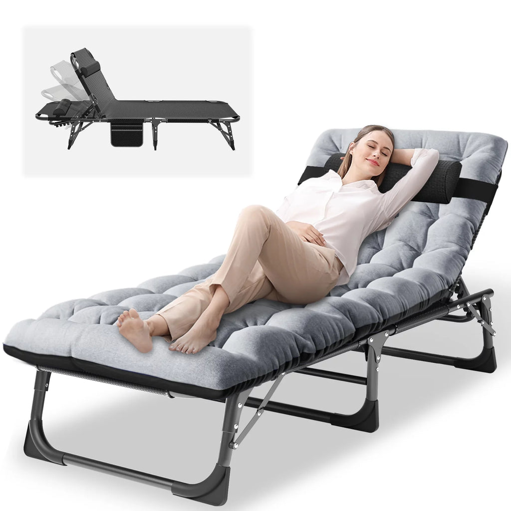 Folding Camping Cot with Mattress and Pillow Y578