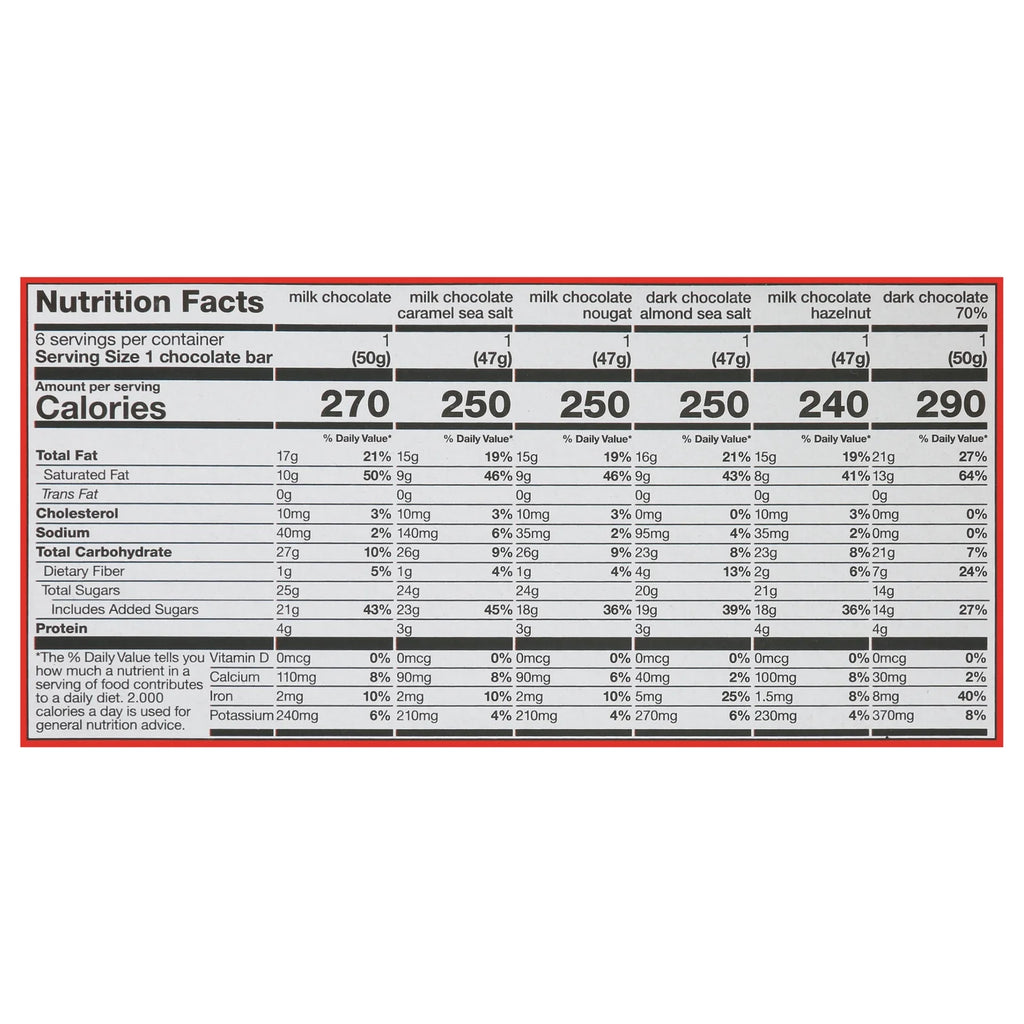 Chocolate Bar Case of 8-6 CT L9834