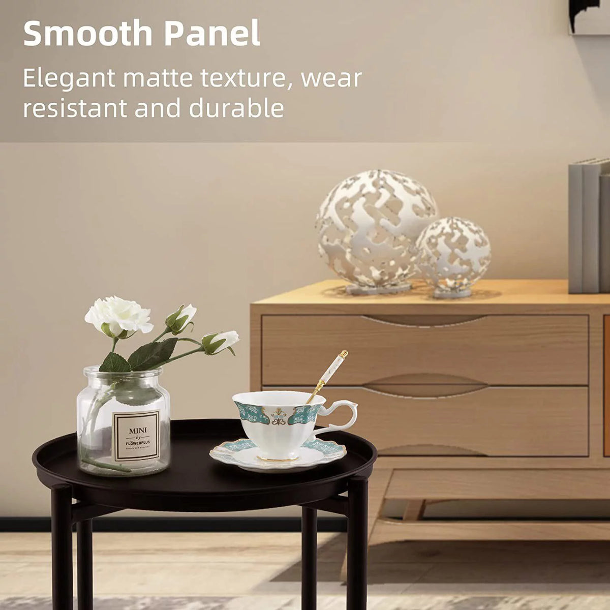 Black Metal Tray End Table Z63908