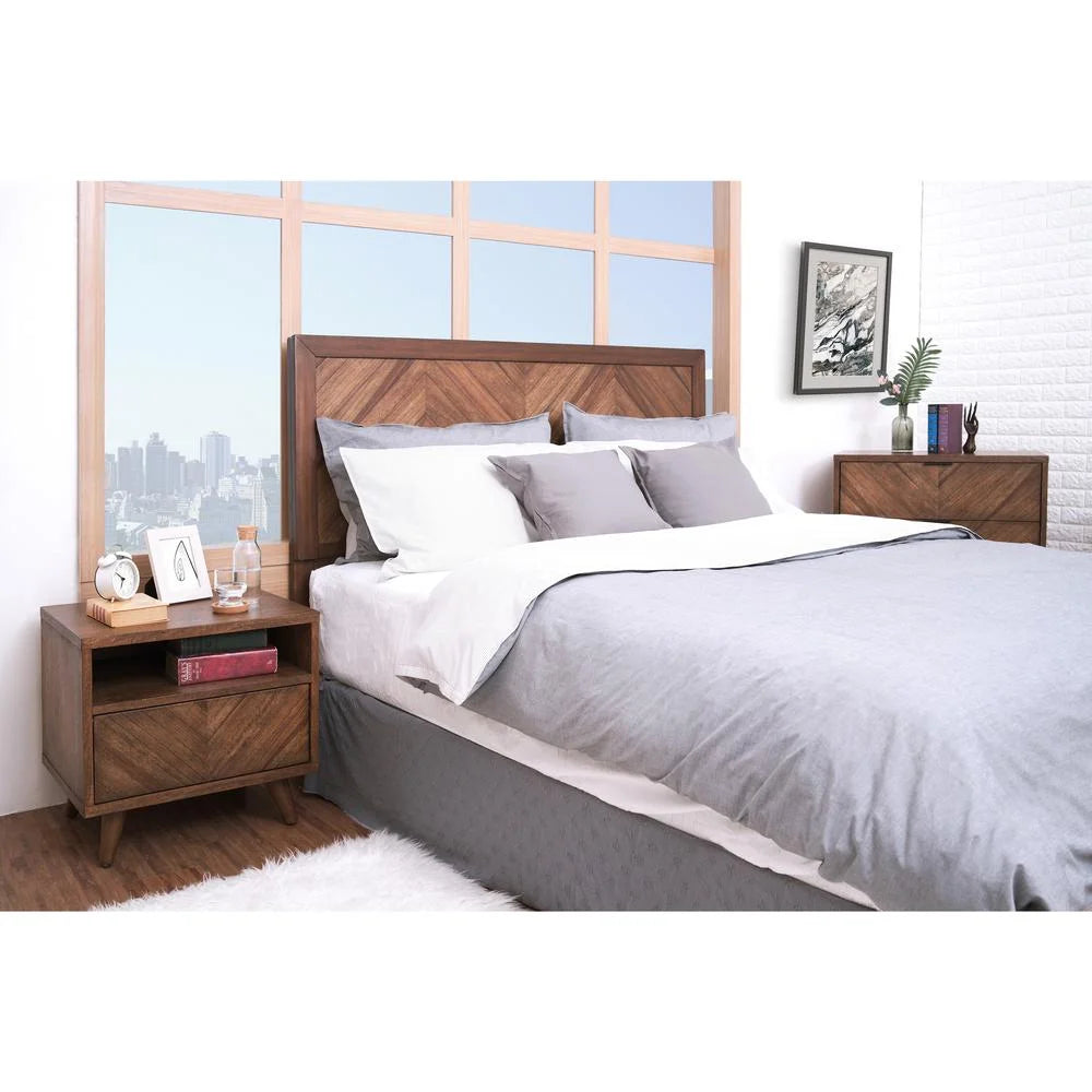 3-drawer Wood Chevron Chest E69881