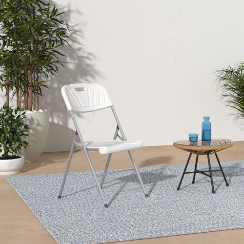 White Set of 2 Plastic Folding Chairs F88316