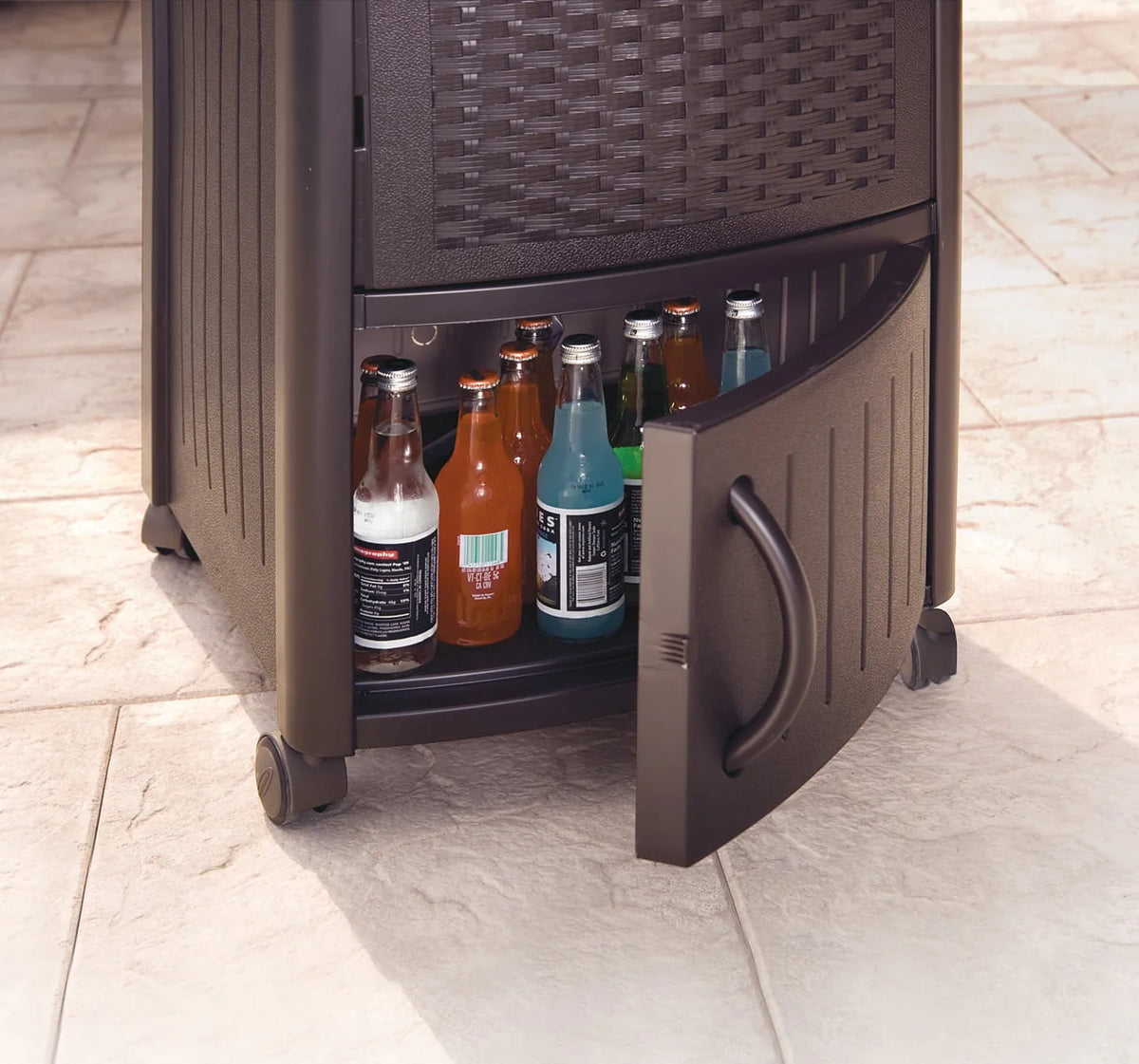 77 Quart Resin Wicker Patio Cooler with Cabinet K4830