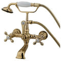Oil Rub Bronze Wall Mount Clawfoot Tub Filler with Hand Shower F6344