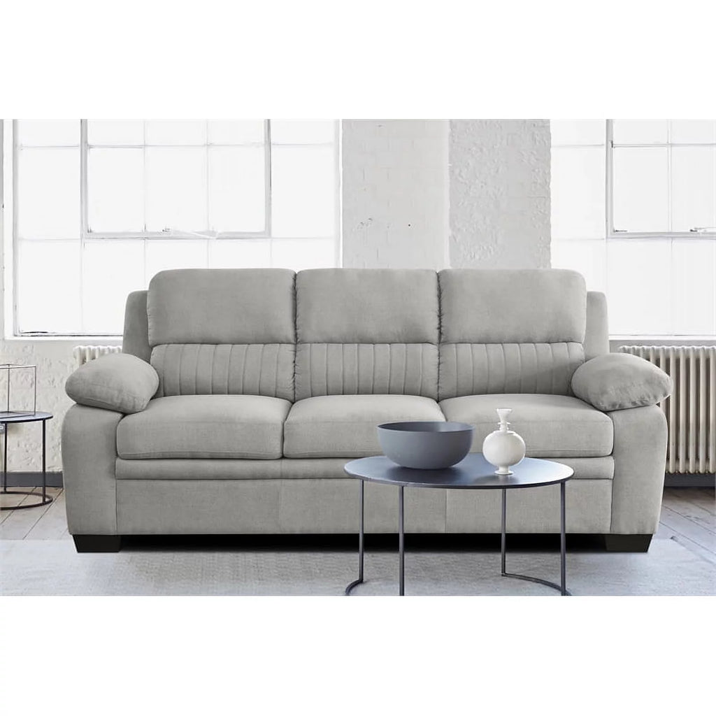 Light Gray Textured Fabric Sofa with Pillow-top Arms C46235