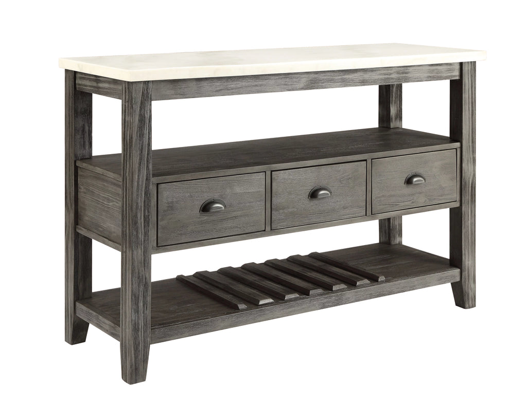 White Marble Gray Oak Server F137797