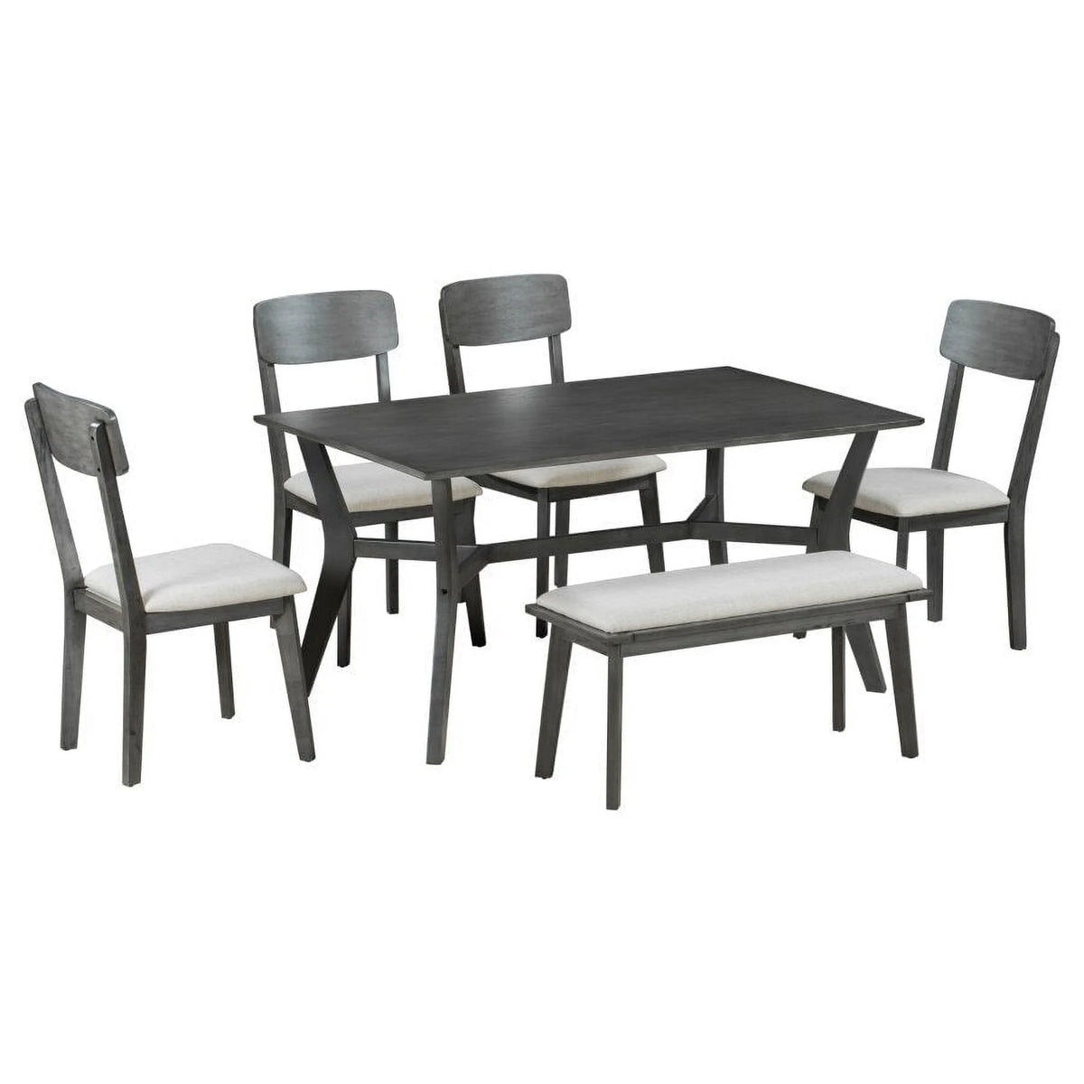 6 Piece Dining Table Set with Bench M945965