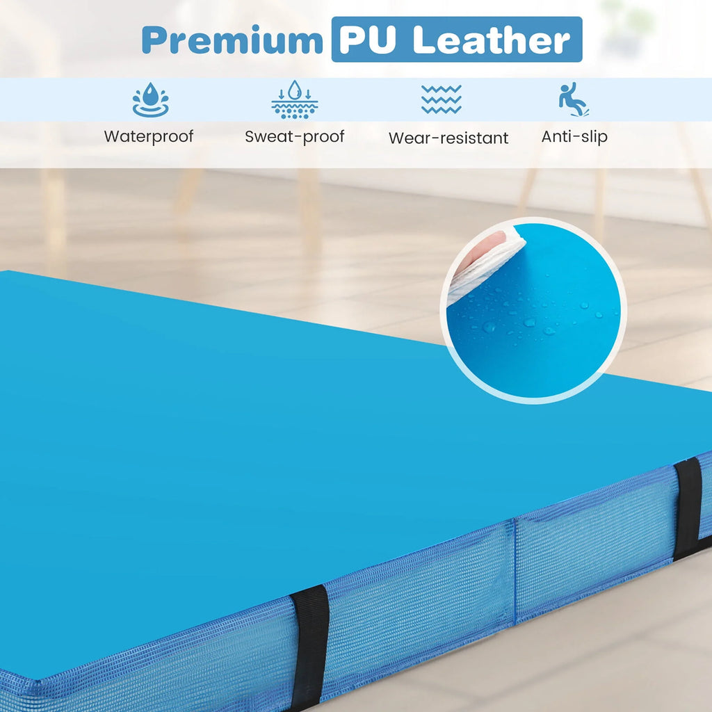 Blue 4'x4'x4'' Bi-Folding Gymnastic Tumbling Mat with Handles A873