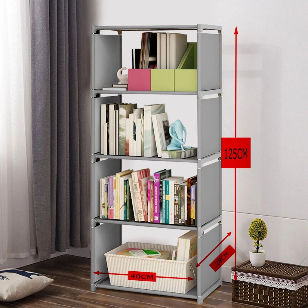 4-Tier Grey Bookshelf W838091