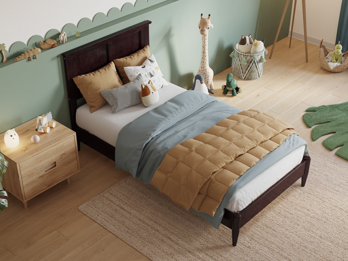 Twin Solid Wood Low Profile Platform Bed Y948