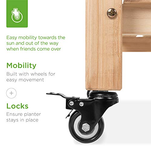 48x24x32-inch Mobile Elevated Wood Planter V849285