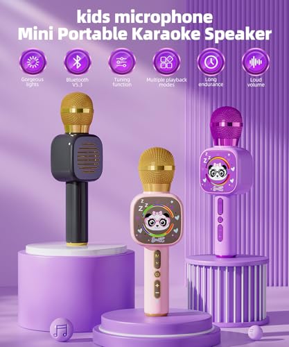 Bluetooth Karaoke Microphone Toy with LED Lights C64392