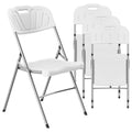 White Set of 2 Plastic Folding Chairs F88316