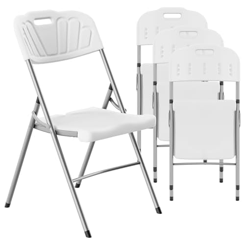 White Set of 2 Plastic Folding Chairs F88316