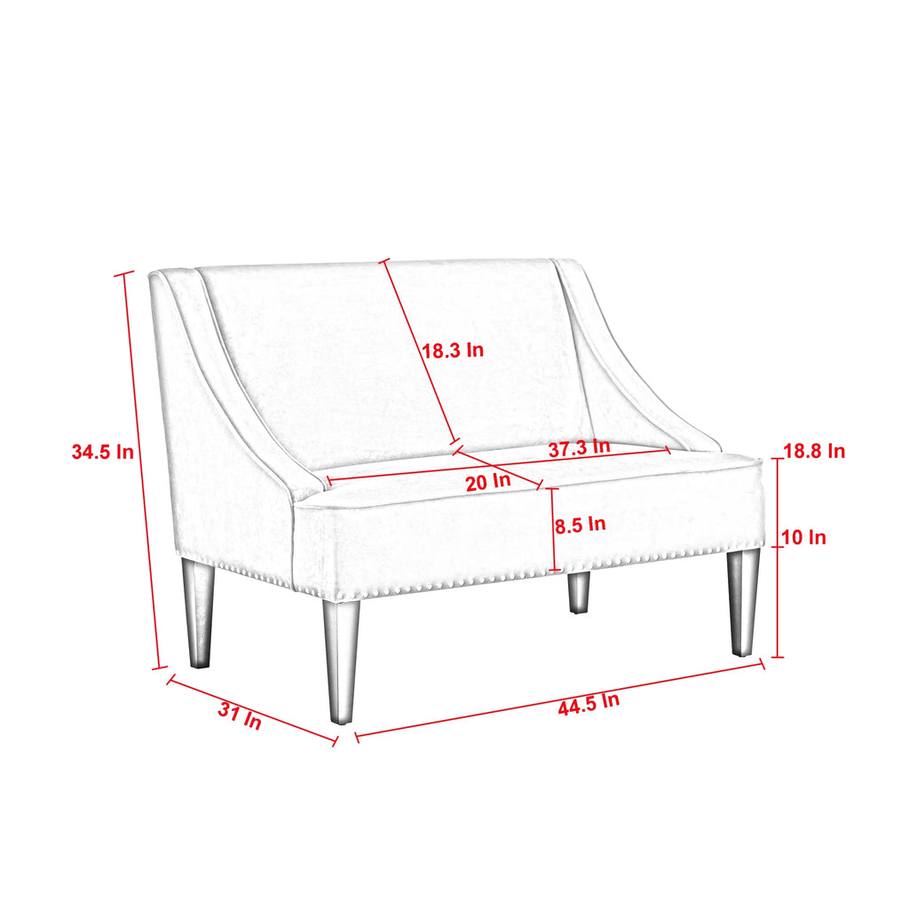 Blush Velvet Upholstered Bench K534