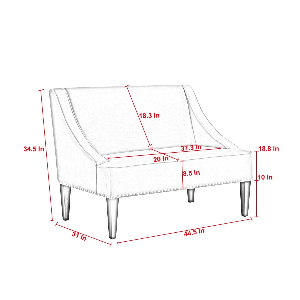 Blush Velvet Upholstered Bench K534