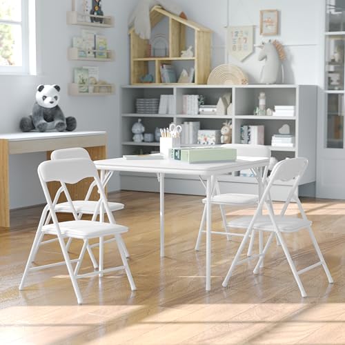 Kids 3-Piece Folding Square Table and Chairs Set B453827
