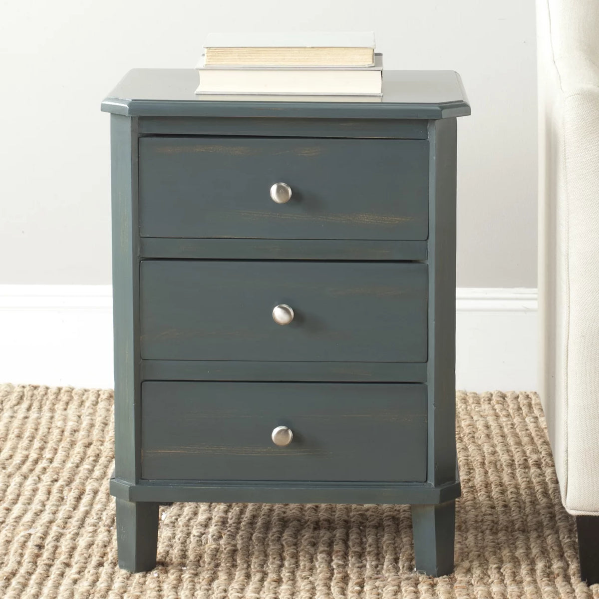 End Table With Storage Drawers Dark Teal H4186