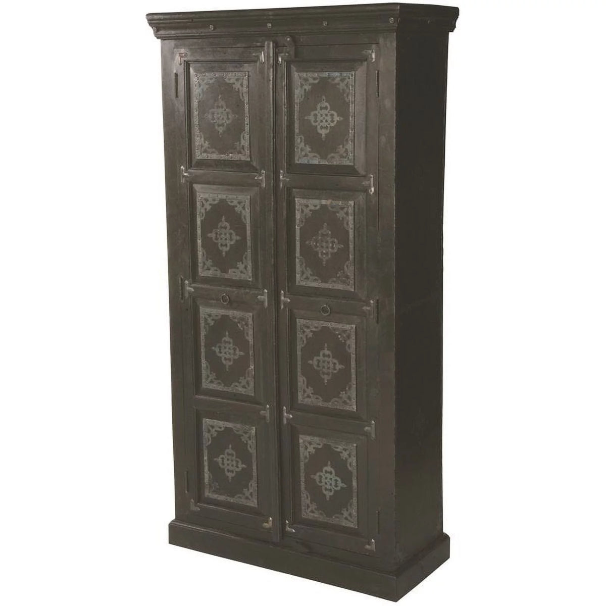 Solid Wood 2 Door Cabinet in Brown H69615
