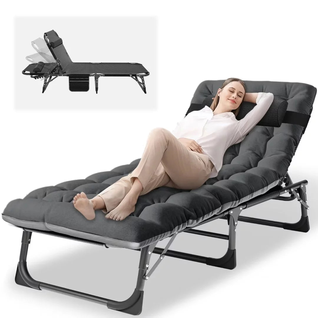 Folding Camping Cot with Mattress and Pillow Y578